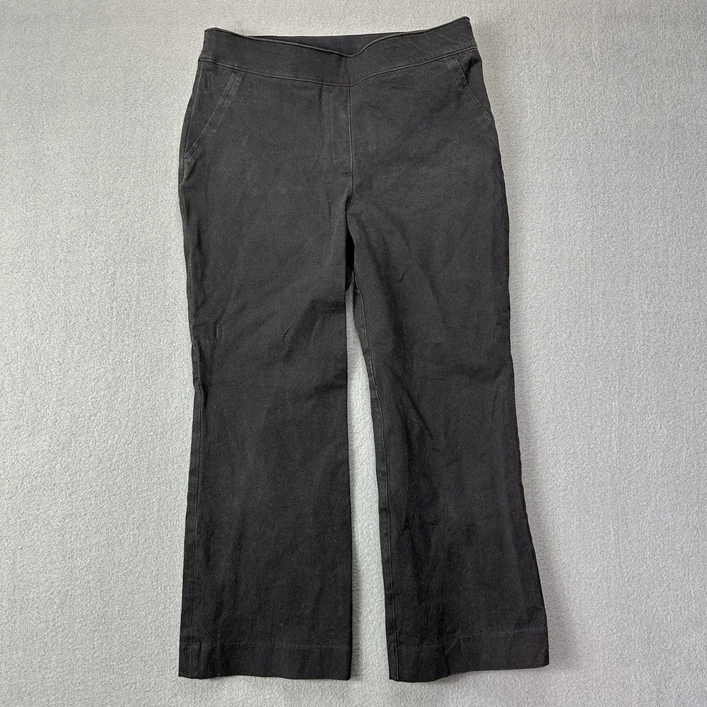 Spanx Jeans Womens Small (29x22.5) Black High Rise Pull On Cropped‎ Flare